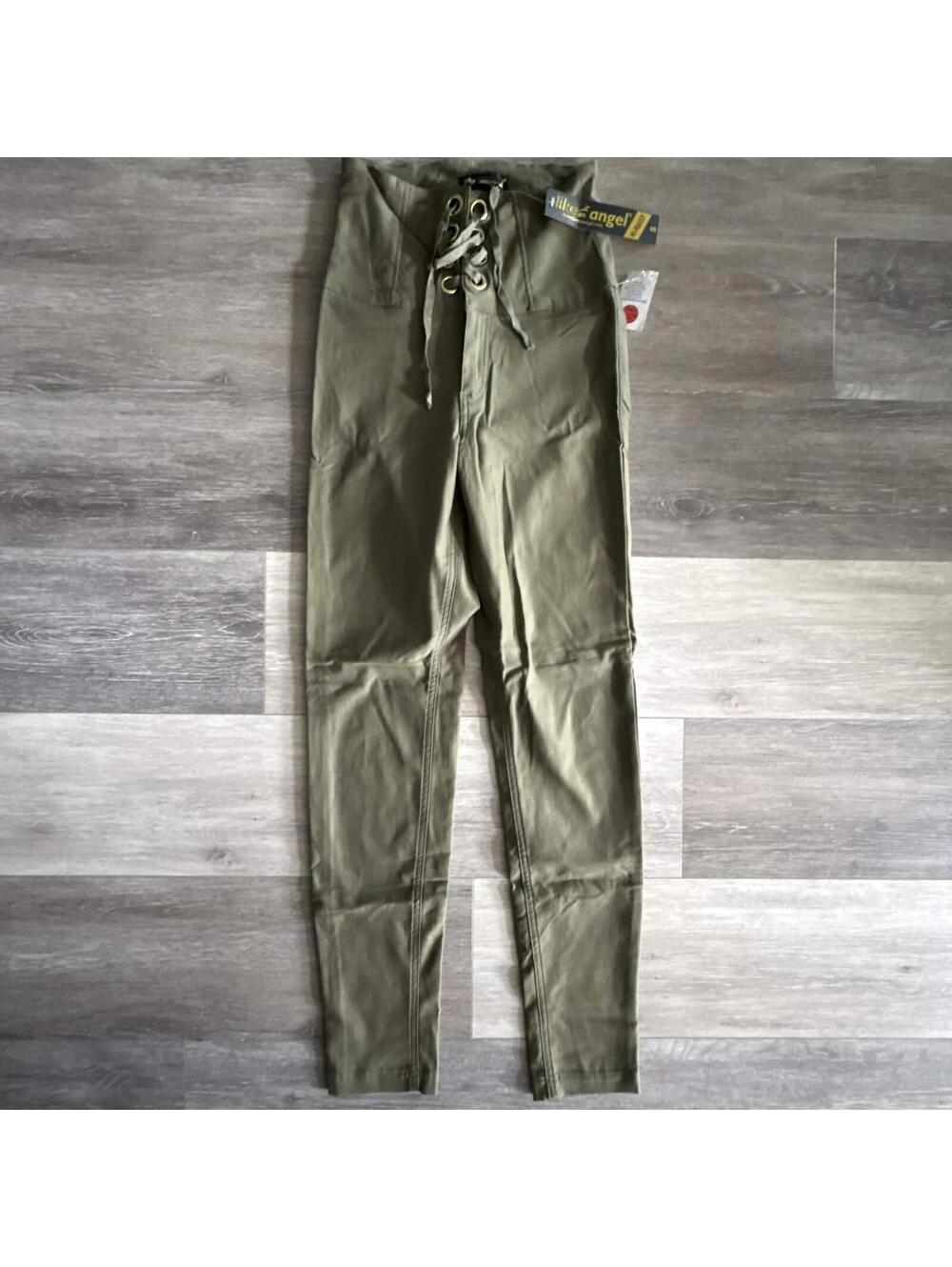 olive green lace up leggings